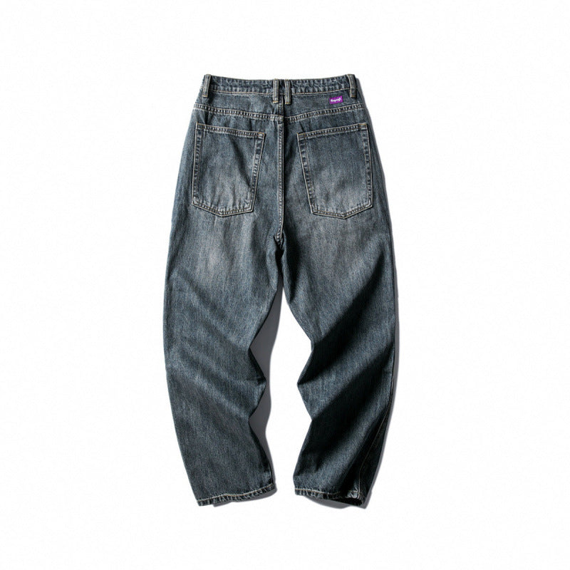 Men's Wide Baggy Jeans made of robust denim with a high waist and used wash Shop Velvia