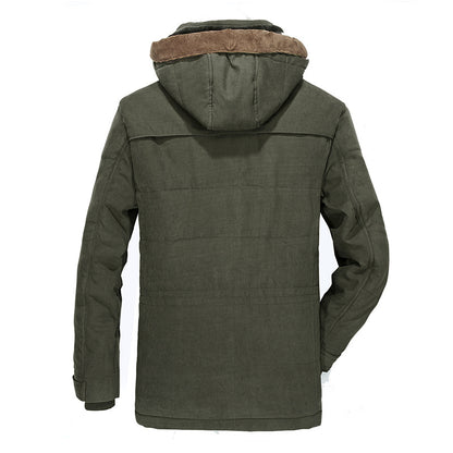 Men's winter parka with teddy lining, hood and water-repellent canvas outer layer Shop Velvia