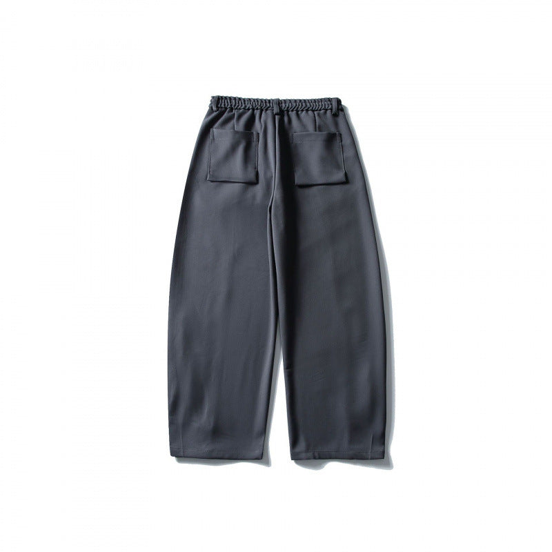 Men's loose ankle-length pleated pants with elastic waistband and adjustable hem Shop Velvia