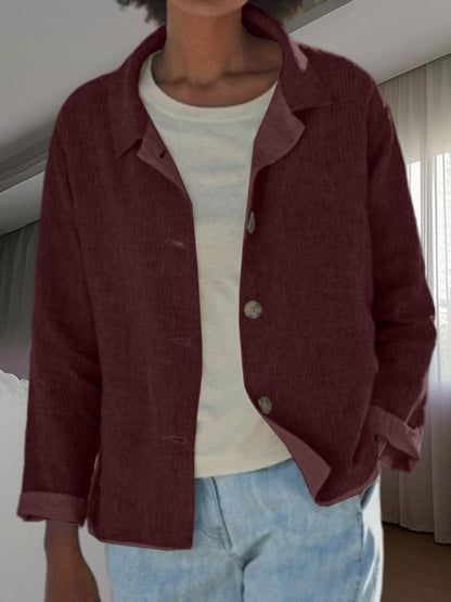 Women Lightweight and Casual Cotton Jacket with Buttoned Details Shop Velvia