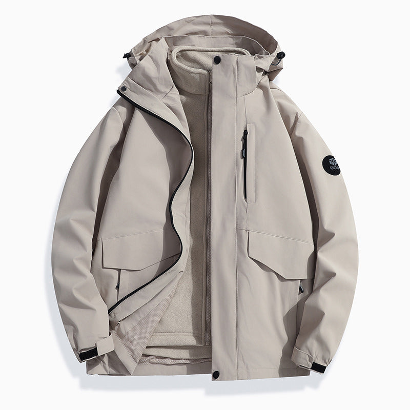 Men's Lightweight Softshell Rain Jacket with Detachable Fleece Lining, Sealed Seams and Multifunctional Pockets Shop Velvia