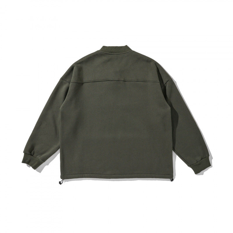 Unisex Oversize Sweatshirt with Henley button placket, kangaroo pocket and drawstring hem Shop Velvia