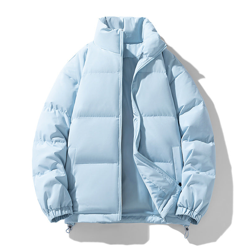 Men's Padded Puffer Jacket with High Stand Collar, Windproof Outer Layer and Adjustable Drawstring Hem Shop Velvia