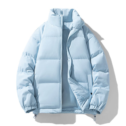 Men's Padded Puffer Jacket with High Stand Collar, Windproof Outer Layer and Adjustable Drawstring Hem Shop Velvia