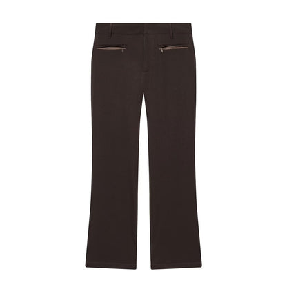 Women High-Waisted Flared Trousers with Belt Loops and Welt Pockets Shop Velvia