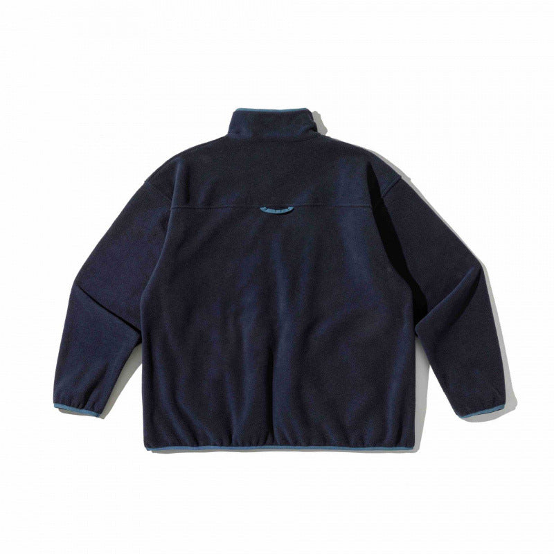 Unisex Oversized Fleece Pullover with Half Zip, Stand-Up Collar and Side Pockets Shop Velvia