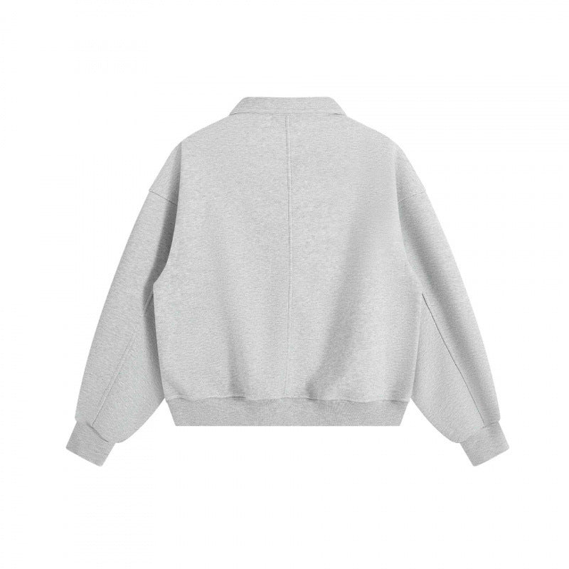 Unisex Boxy Polo Sweatshirt with Henley button placket, raglan sleeves and side pockets Shop Velvia