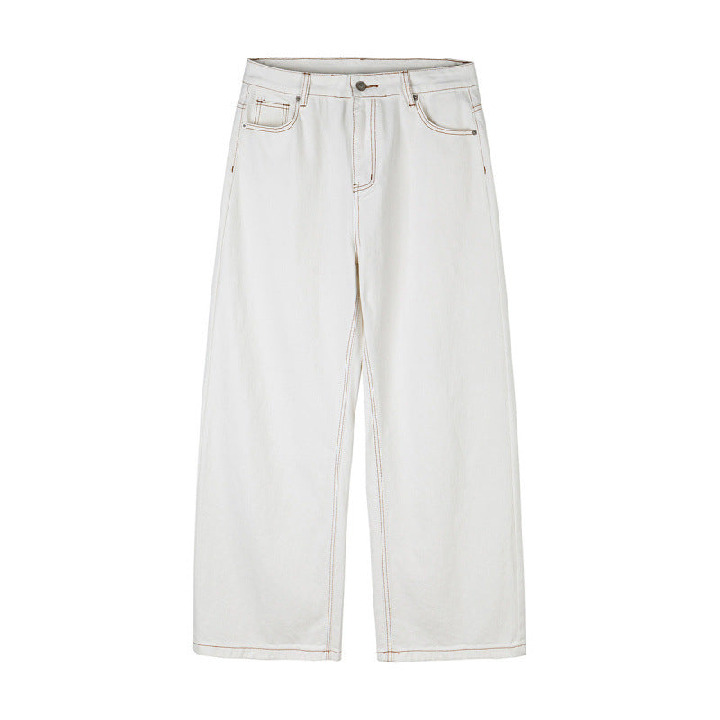 Women's Wide High-Waist Culotte Jeans with Visible Contrast Seams Shop Velvia