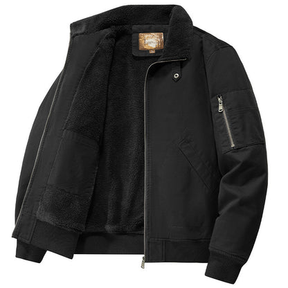 Men's teddy-lined pilot bomber jacket with sherpa lining and arm pocket Shop Velvia