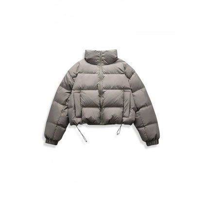 Women's short quilted winter jacket in cropped style with high stand-up collar Shop Velvia