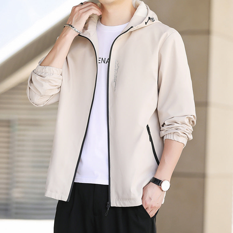 Men's Ultralight Hooded Shell Jacket in Urban Minimal Style with Windproof Membrane and Zipper Pockets Shop Velvia