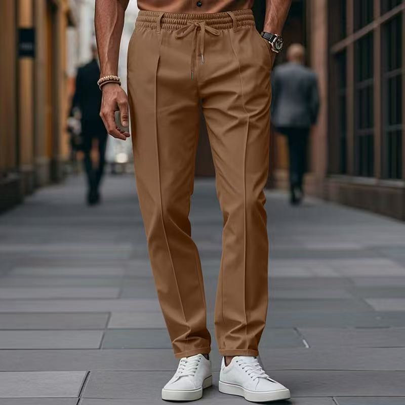 Men's elegant leisure pants with elastic waistband and side pockets Shop Velvia