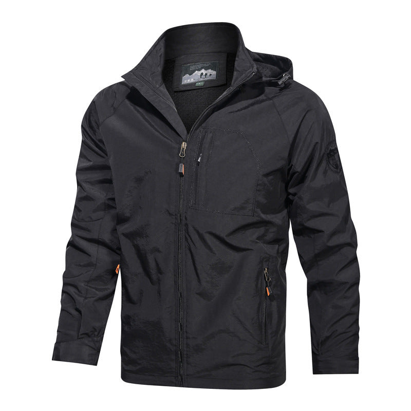 Men's Lightweight Softshell Field Jacket with Adjustable Hood and Organizer Chest Pocket Shop Velvia