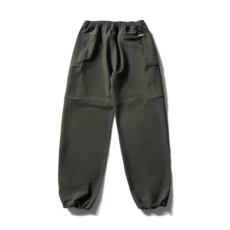 Men's Technical Cargo Casual Pants with Elastic Waistband, Knee Panels, and Zipper Pockets Shop Velvia