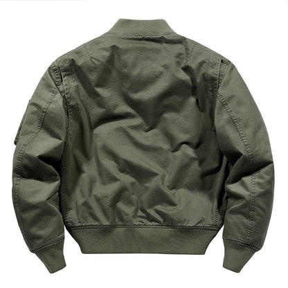 Men's Short-Cut Canvas Bomber Jacket in Utility-Field Style with Pocket Organizer Shop Velvia