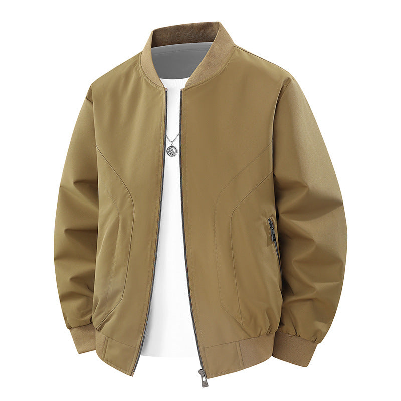 Men's Lightweight Windproof Bomber Jacket with Ribbed Cuffs and Zipper Pockets Shop Velvia
