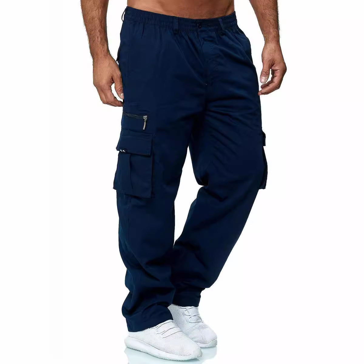Men's cargo pants with elastic waistband and multifunctional pockets Shop Velvia