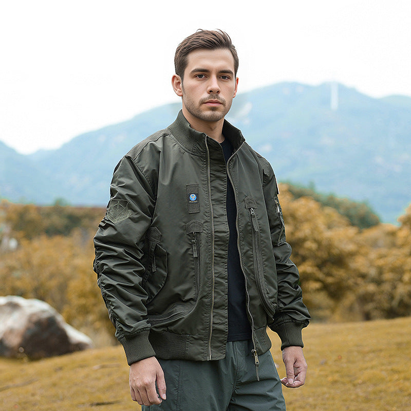 Men's bomber jacket pilot style lightly padded with two-way zipper and arm pocket Shop Velvia