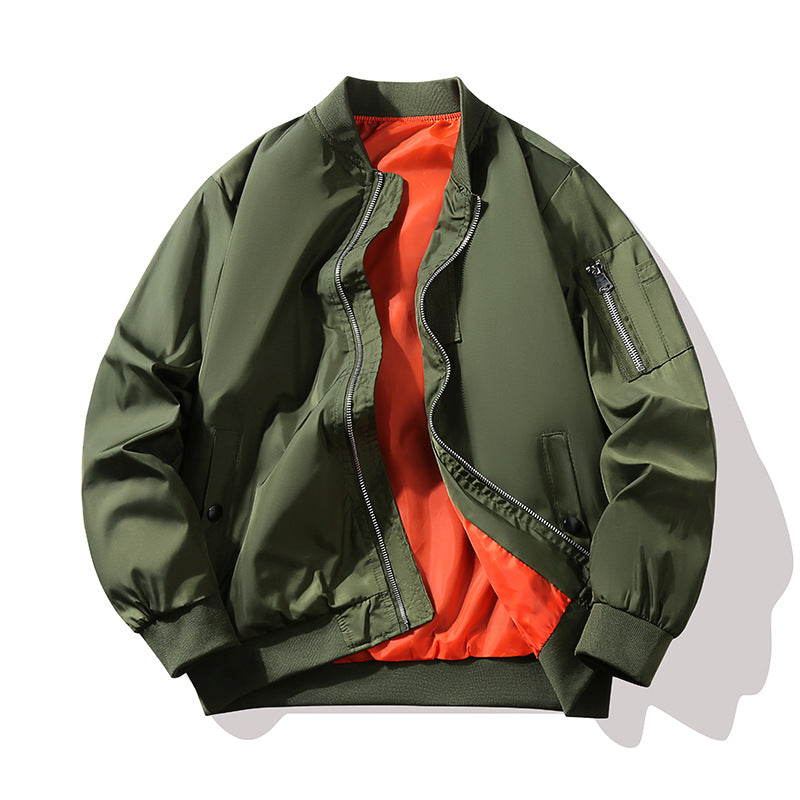 Men's Technical Bomber Jacket in Flight Style with Contrasting Lining Shop Velvia