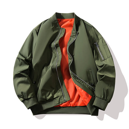 Men's Technical Bomber Jacket in Flight Style with Contrasting Lining Shop Velvia