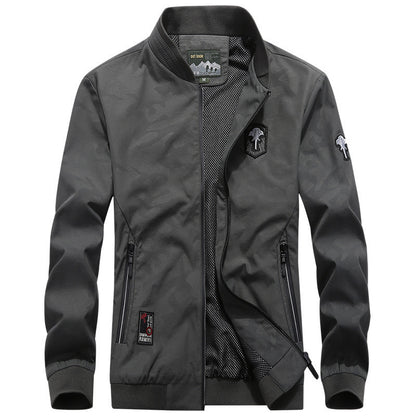 Men's Lightweight Urban Windbreaker Jacket with Mesh Lining, Embroidered Patches and Zipper Pockets Shop Velvia