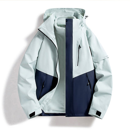 Men's Water-Repellent Softshell Fleece Layer Jacket with Hood and Windproof Front Flap Shop Velvia
