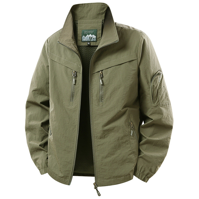 Men's Lightweight Functional Jacket with Mesh Lining and Multiple Zipper Pockets Shop Velvia