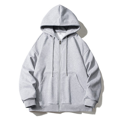 Men's hoodie zip-up jacket with full zip, oversized fit, and raglan sleeves Shop Velvia