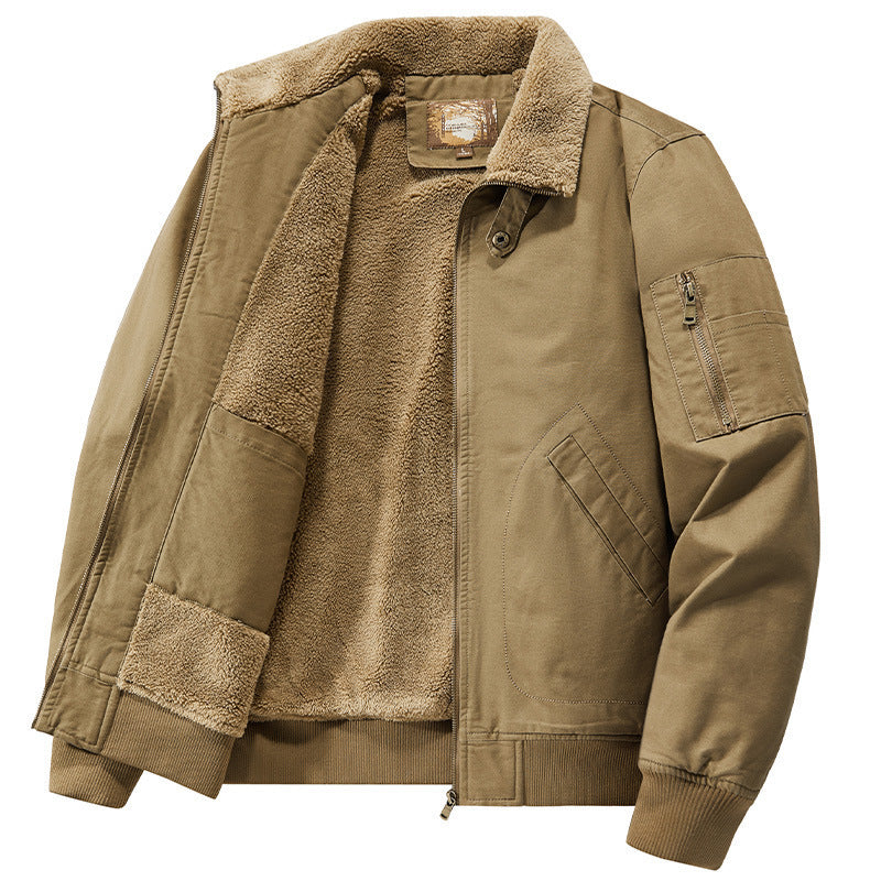 Men's teddy-lined pilot bomber jacket with sherpa lining and arm pocket Shop Velvia