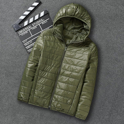Men's nan ultra-light hooded quilted jacket with packing function and windproof shell Shop Velvia