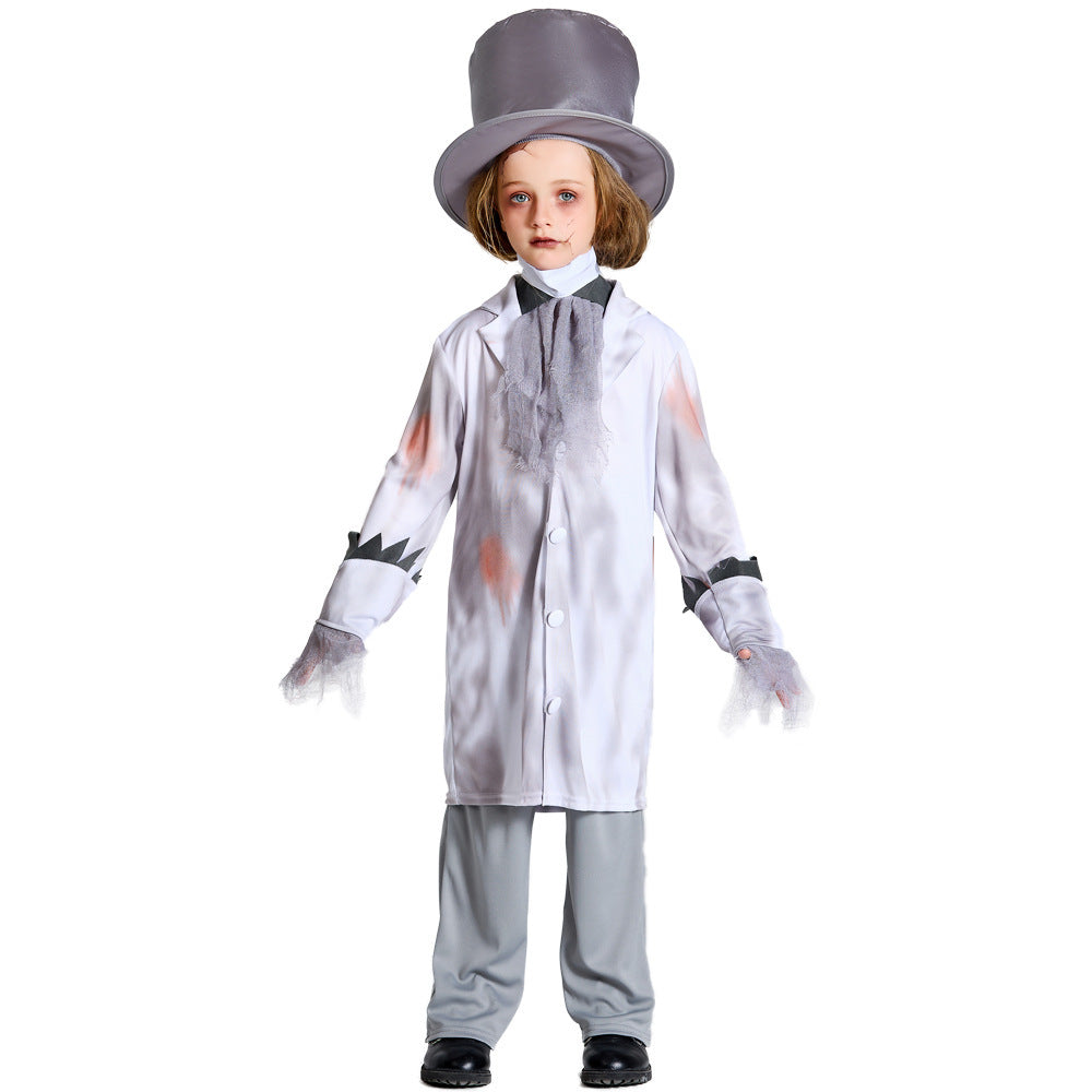 Men's Creepy Ghost Costume with Stylish Hat and Torn Details Shop Velvia