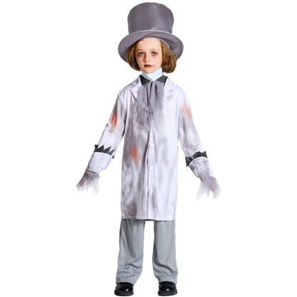 Men's Creepy Ghost Costume with Stylish Hat and Torn Details Shop Velvia