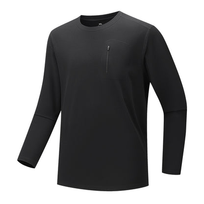 Men's multifunctional long-sleeve tech shirt with chest zip pocket Shop Velvia