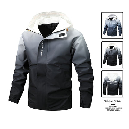 Men's Water-Repellent Hooded Jacket with Gradient, Windproof and Breathable Shop Velvia