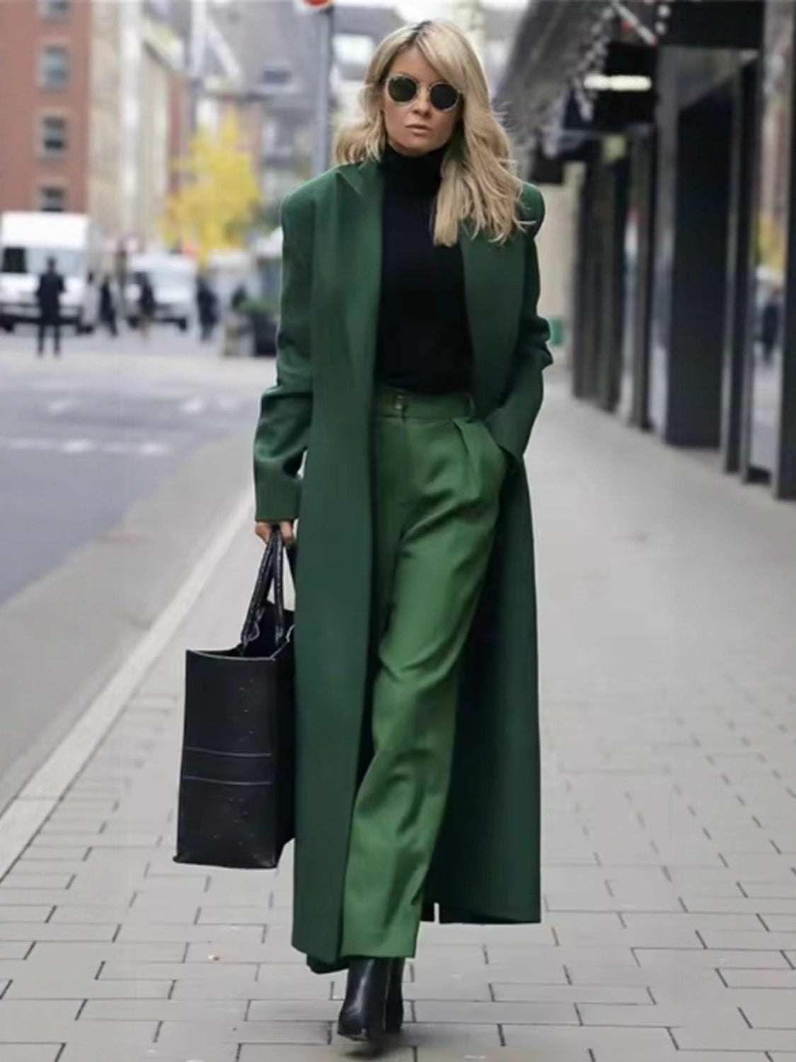 Women Elegant Wool Coat with Double Button Placket and Deep Pockets Shop Velvia