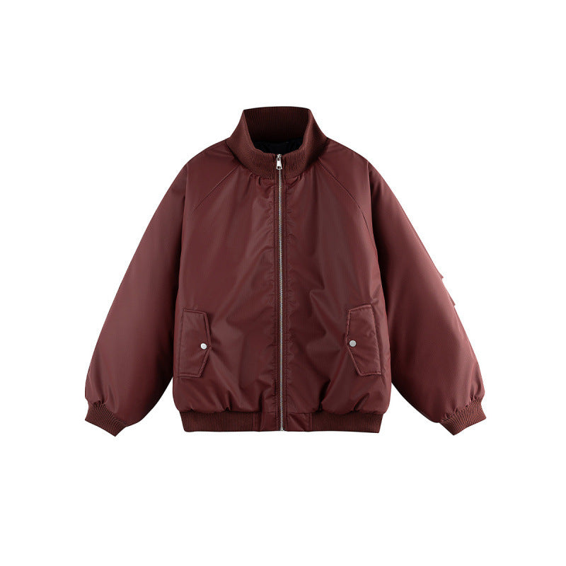 Unisex Boxy Transition Bomber Jacket with Stand Collar and Flap Pockets Shop Velvia