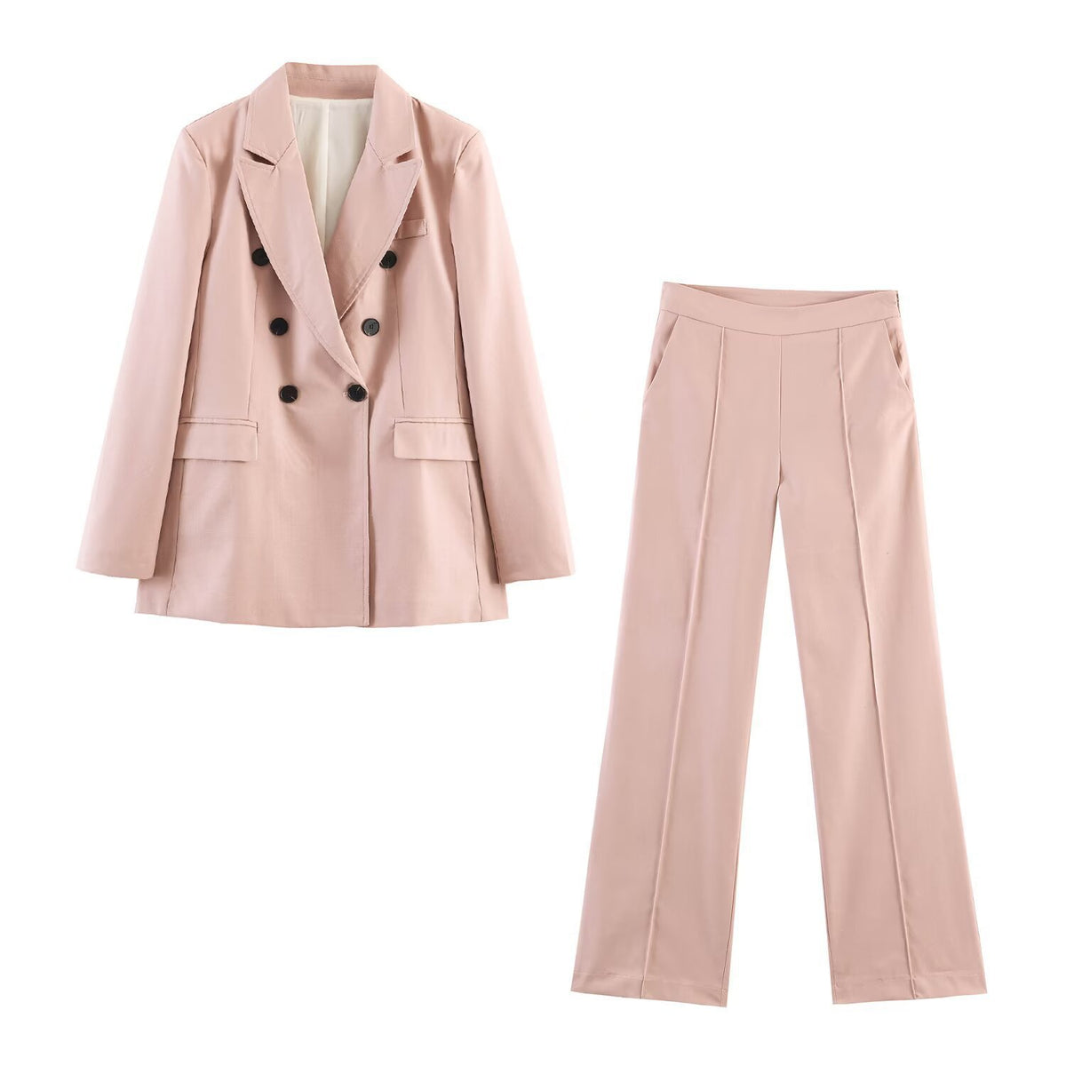 Women Wide High-Waist Suit Pants with Crease and Side Pockets Shop Velvia