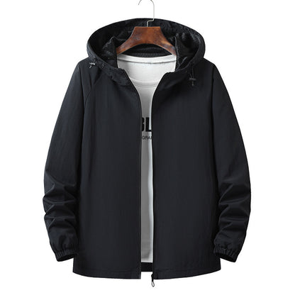 Men's Lightweight Windproof Hooded Outdoor Jacket with Full Zipper and Elastic Cuffs Shop Velvia