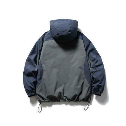 Unisex Technical Hooded Overjack in Boxy Cut with Drawstring Hem Shop Velvia