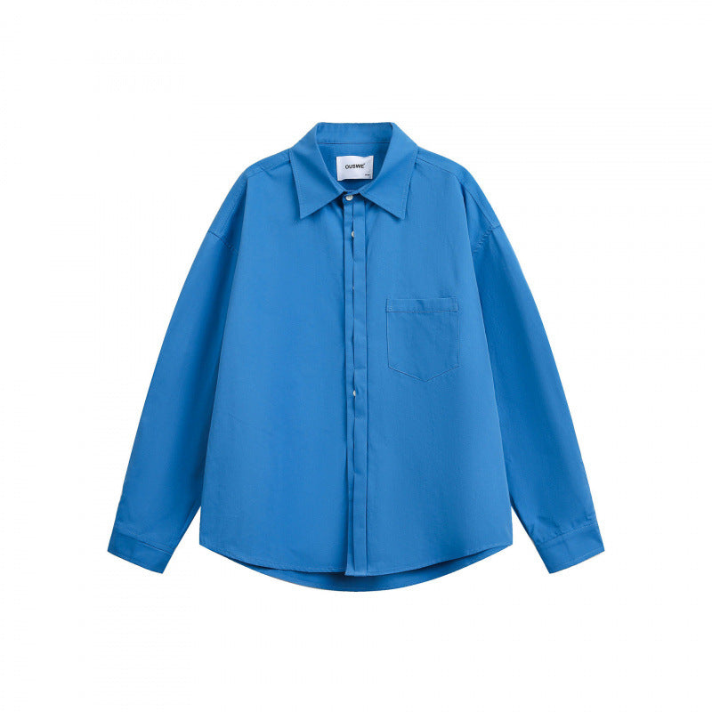 Unisex Oversized Shirt with concealed button placket and chest pocket Shop Velvia