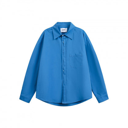 Unisex Oversized Shirt with concealed button placket and chest pocket Shop Velvia