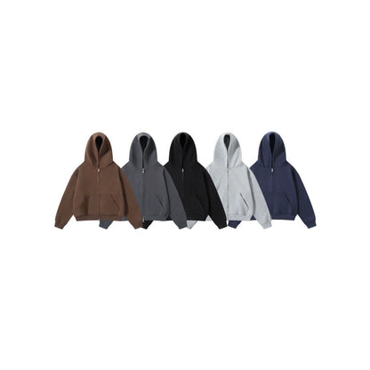 Unisex Oversize Hoodie with full zip and kangaroo pockets made of cotton fleece Shop Velvia