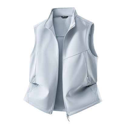 Women's Sleeveless Softshell Vest with Stand-Up Collar, Stretch Lining and Two-Way Zipper Shop Velvia