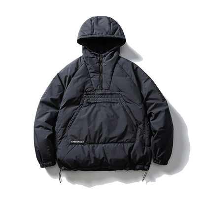 Unisex Padded Hoodie-Anorak with Half Zip, Kangaroo Pocket and Drawstring Shop Velvia