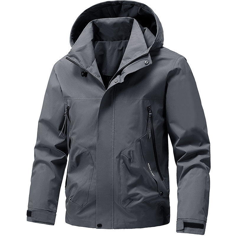 Men's Breathable Softshell Outdoor Jacket with Windproof Membrane, Adjustable Hood and Zipper Pockets Shop Velvia