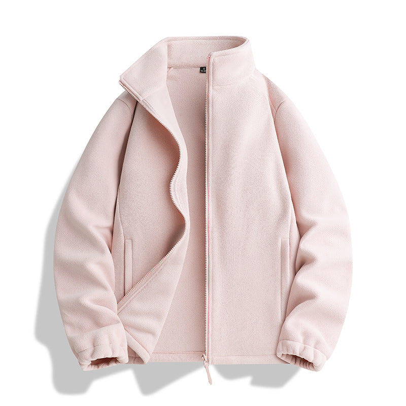 Unisex fleece jacket with standing collar, full-length zipper and elastic cuffs Shop Velvia
