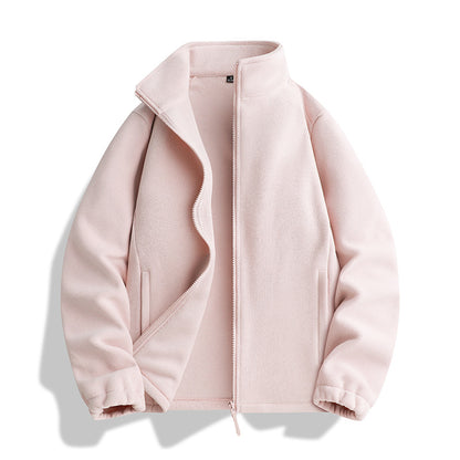 Unisex fleece jacket with standing collar, full-length zipper and elastic cuffs Shop Velvia