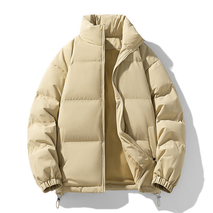 Men's Padded Puffer Jacket with High Stand Collar, Windproof Outer Layer and Adjustable Drawstring Hem Shop Velvia