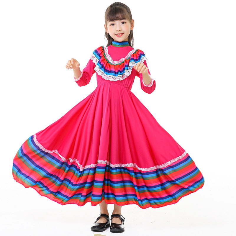 Girls' Tracht dress with colorful hem Shop Velvia