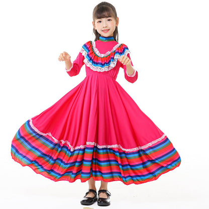 Girls' Tracht dress with colorful hem Shop Velvia